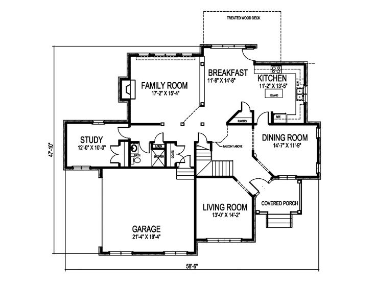 1st Floor Plan, 058H-0041