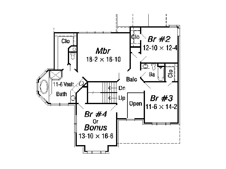 2nd Floor Plan, 061H-0115