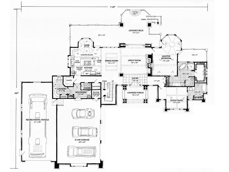 1st Floor Plan, 066H-0048