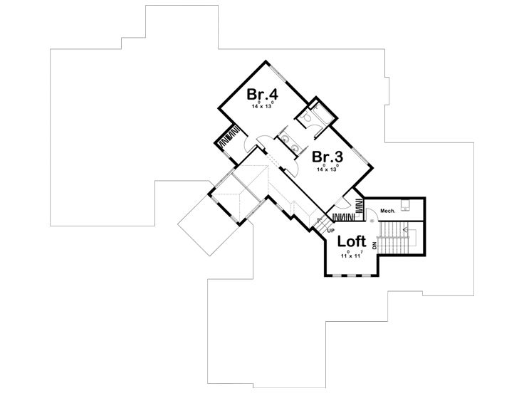 2nd Floor Plan, 050H-0238