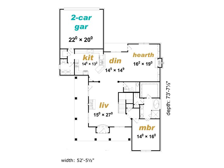 1st Floor Plan, 061H-0186