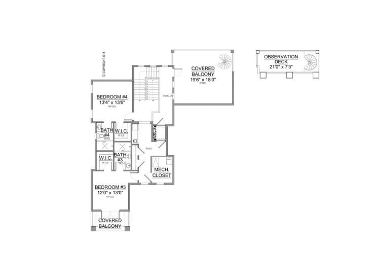 2nd Floor Plan, 070H-0081