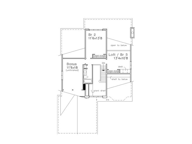 2nd Floor Plan, 022H-0060