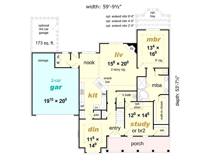 1st Floor Plan, 061H-0167