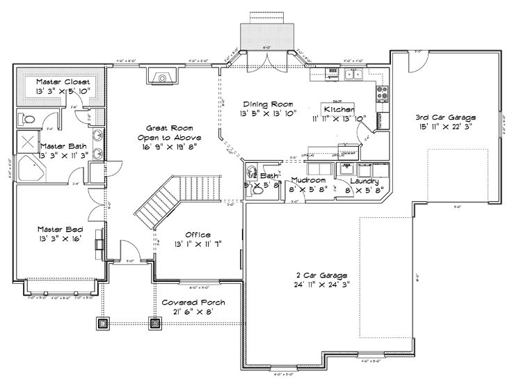1st Floor Plan, 065H-0060