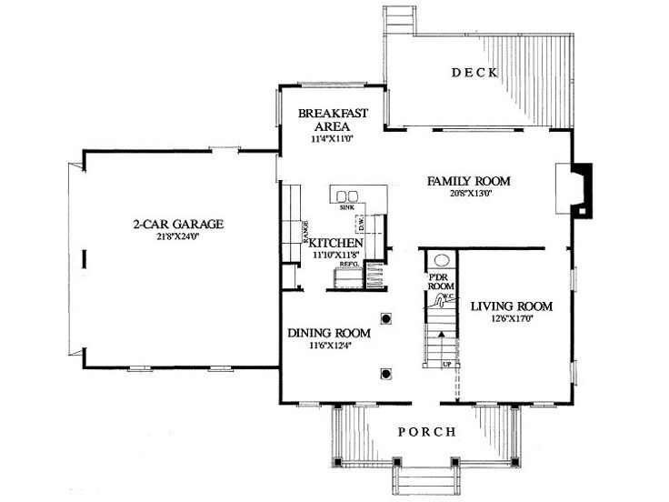 1st Floor Plan, 063H-0166