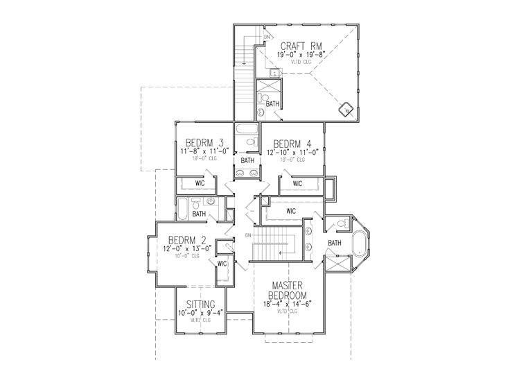 2nd Floor Plan, 054H-0071