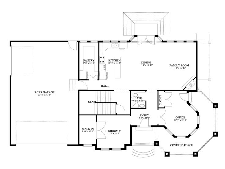 1st Floor Plan, 065H-0066