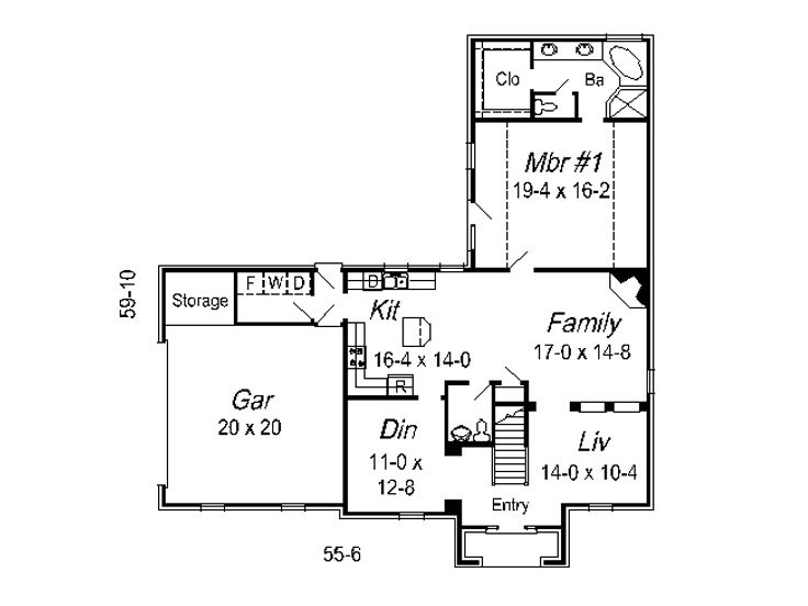 1st Floor Plan, 061H-0110