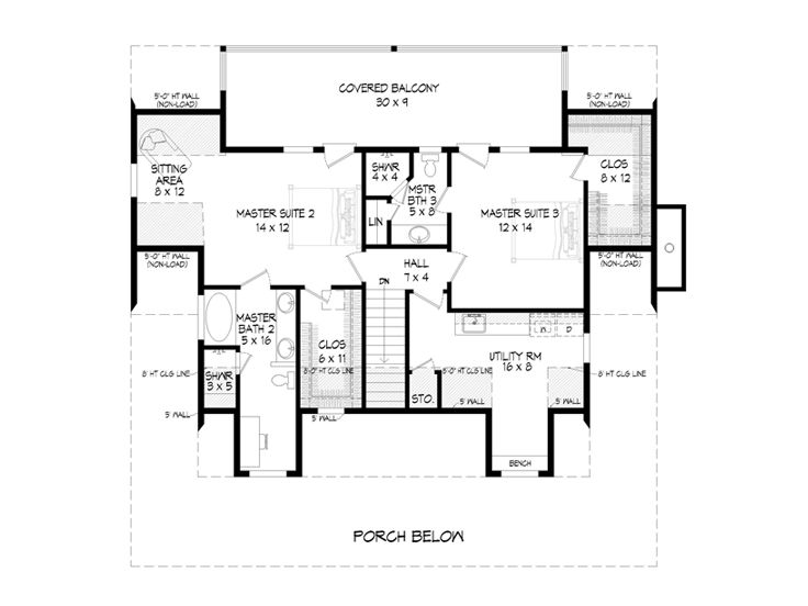 2nd Floor Plan, 062H-0304