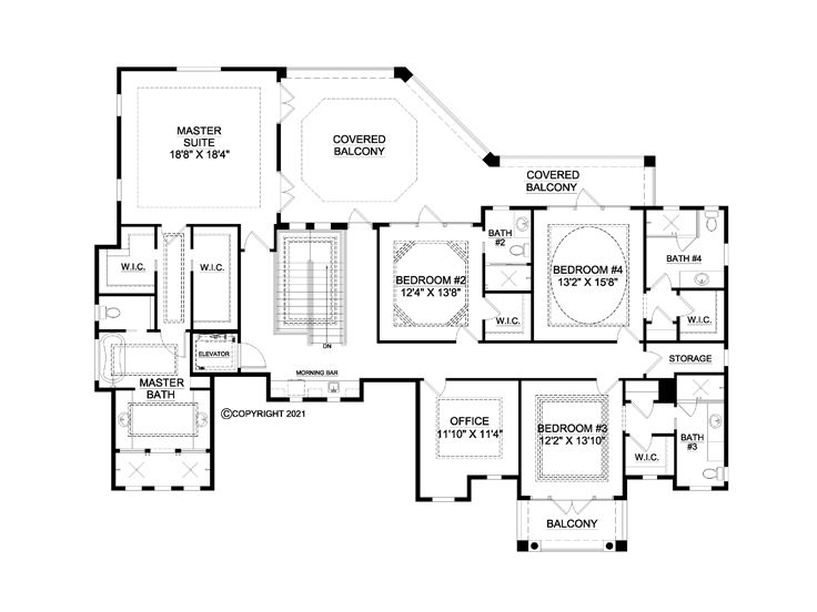 2nd Floor Plan, 069H-0089
