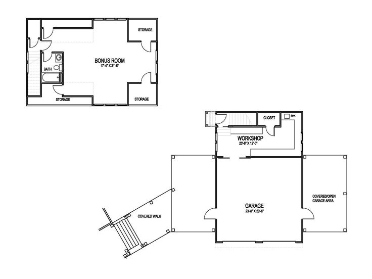 Garage Floor Plan, 058H-0013