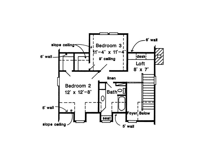 2nd Floor Plan, 054H-0054