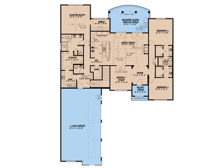 1st Floor Plan, 074H-0002
