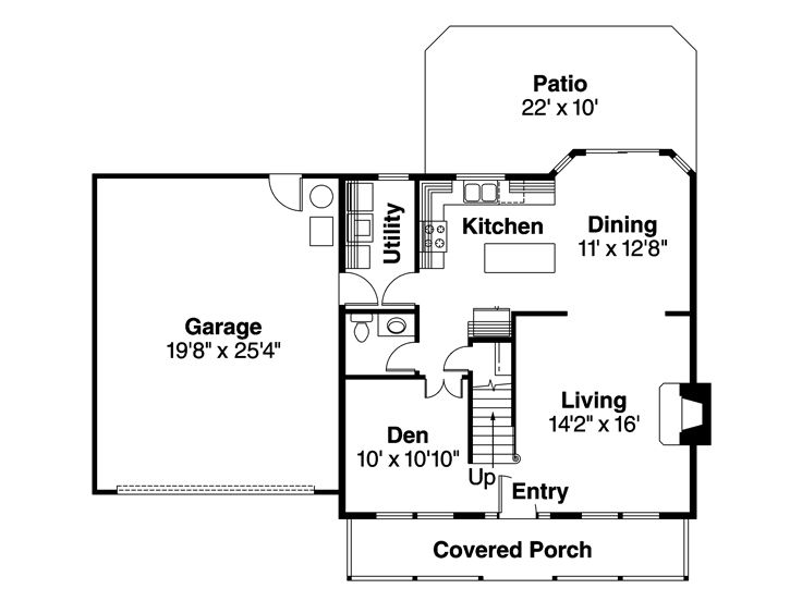 1st Floor Plan, 051H-0074