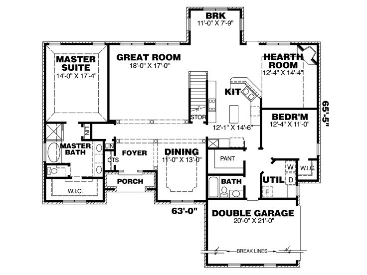 1st Floor Plan, 011H-0036