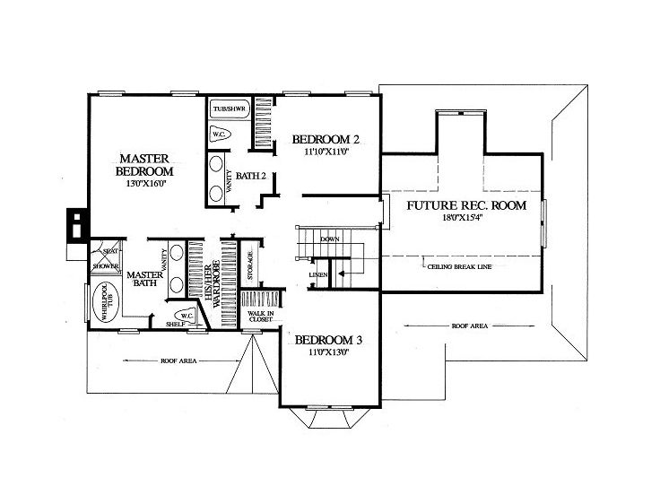 2nd Floor Plan, 063H-0154