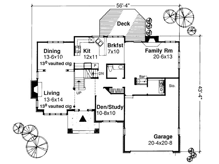 1st Floor Plan, 022H-0080