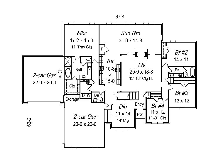 1st Floor Plan, 061H-0119
