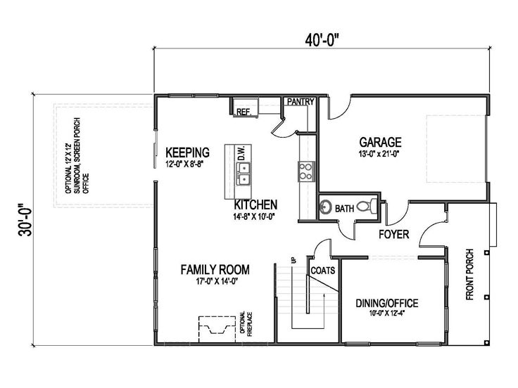 1st Floor Plan, 058H-0012