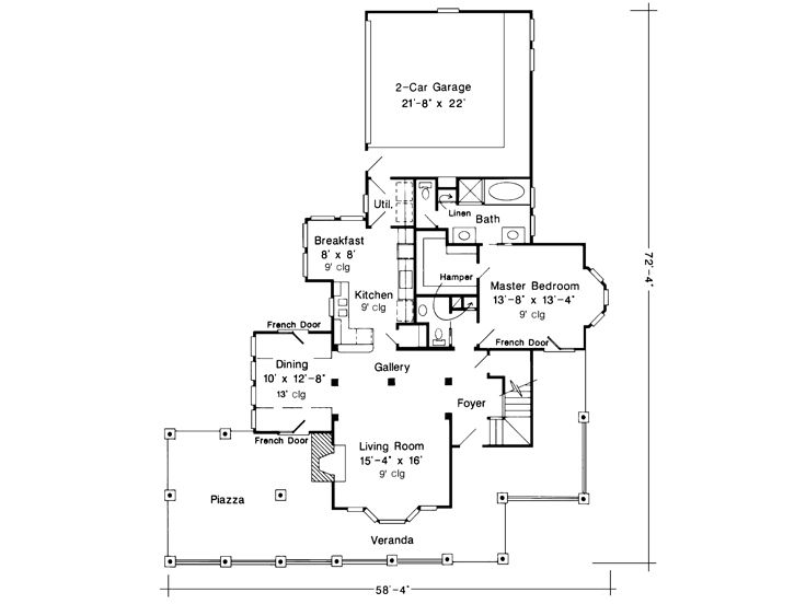 1st Floor Plan, 054H-0023