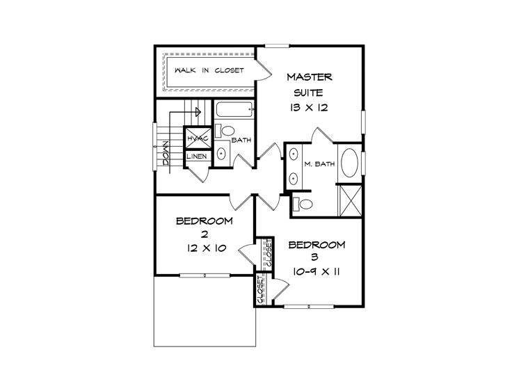 2nd Floor Plan, 019H-0198