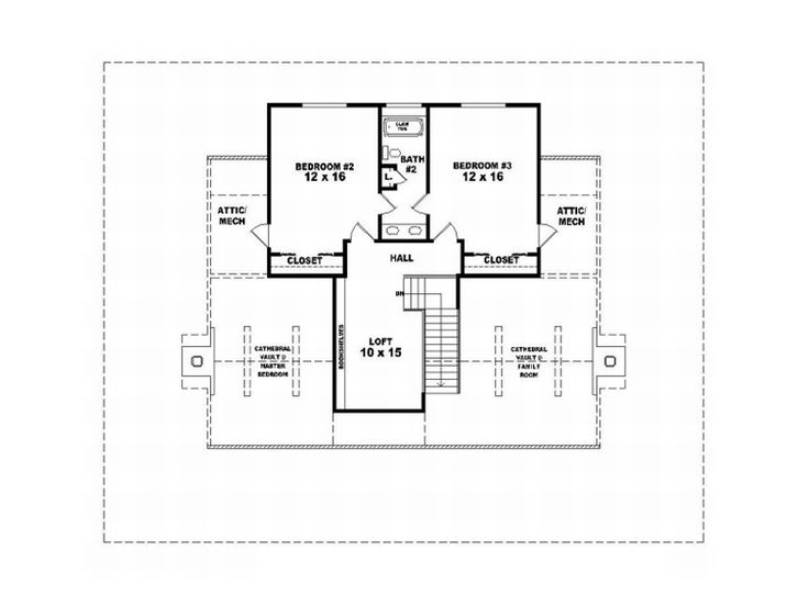 2nd Floor Plan, 006H-0074