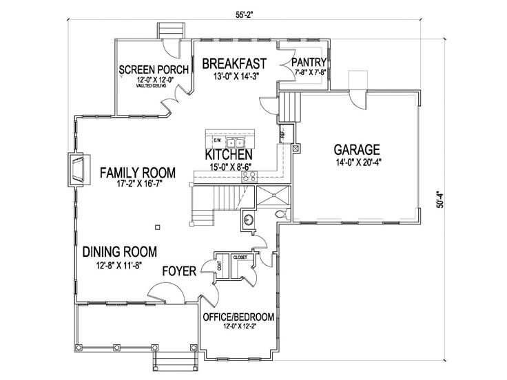 1st Floor Plan, 058H-0088