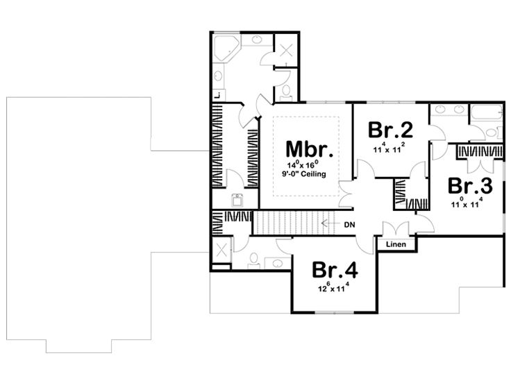 2nd Floor Plan, 050H-0266