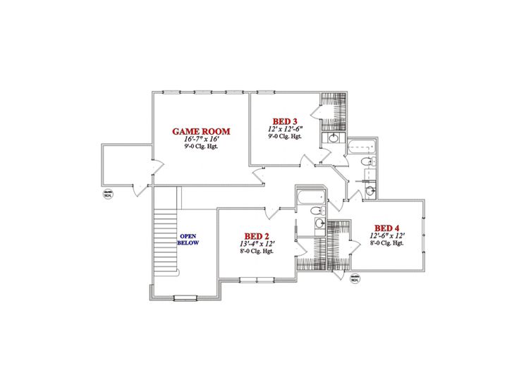2nd Floor Plan, 073H-0070