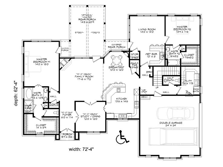 1st Floor Plan, 062H-0015