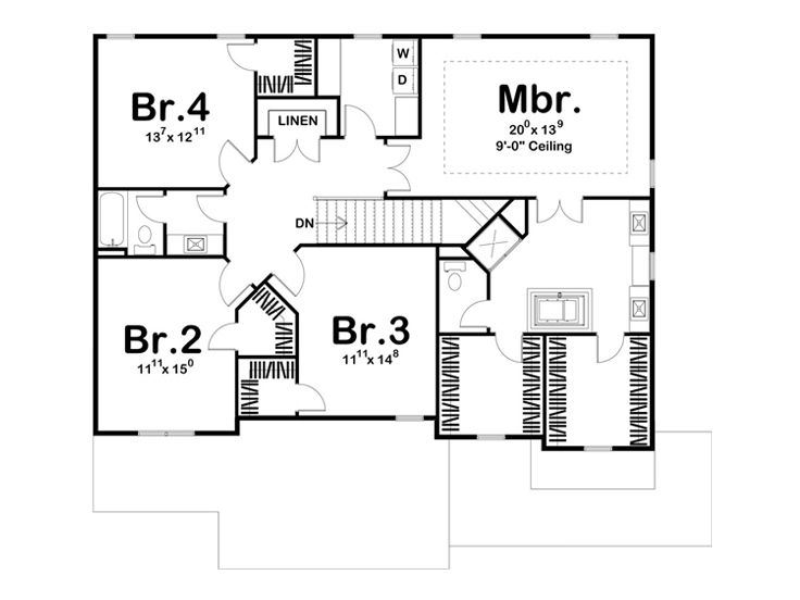 2nd Floor Plan, 050H-0112