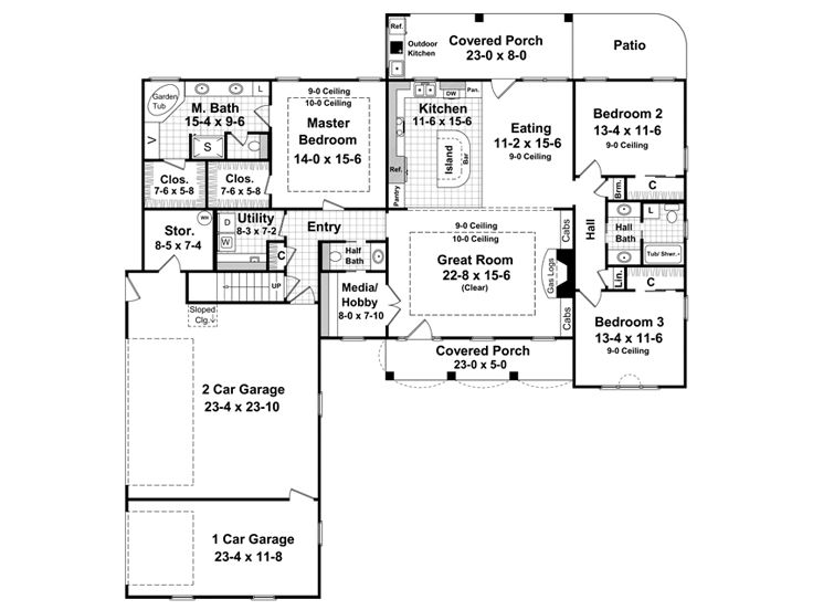 1st Floor Plan, 001H-0158