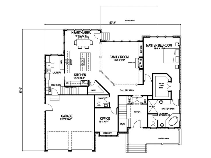 1st Floor Plan, 058H-0040