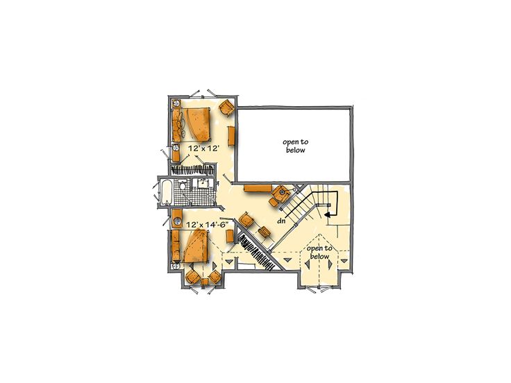 2nd Floor Plan, 066H-0009