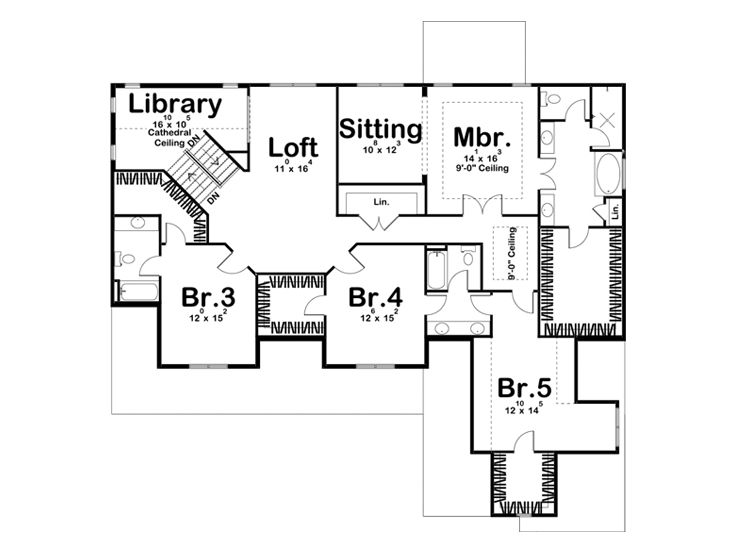 2nd Floor Plan, 050H-0247