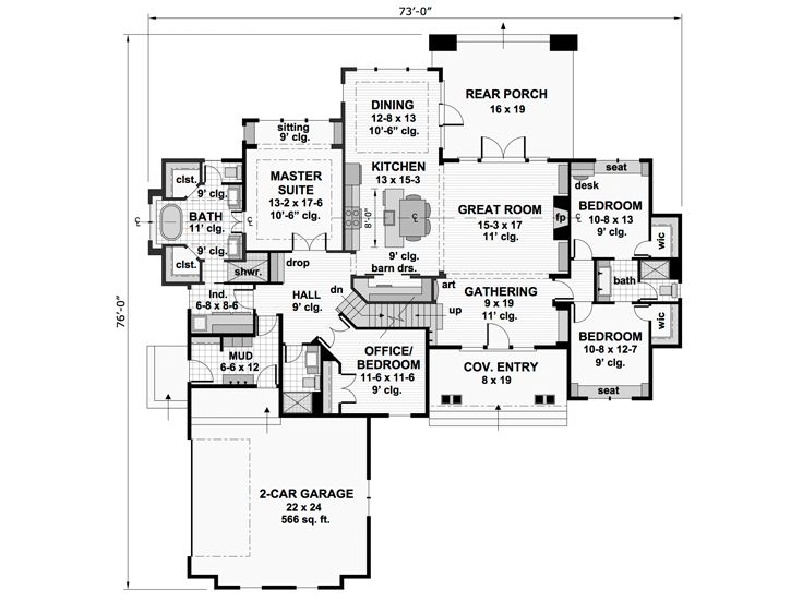 1st Floor Plan, 023H-0192