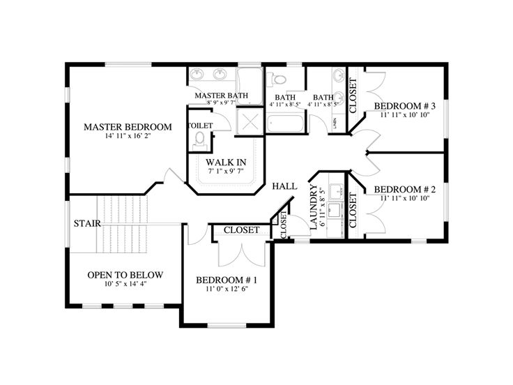 2nd Floor Plan, 065H-0067