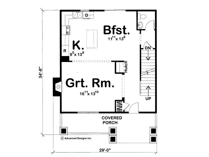 1st Floor Plan, 050H-0096