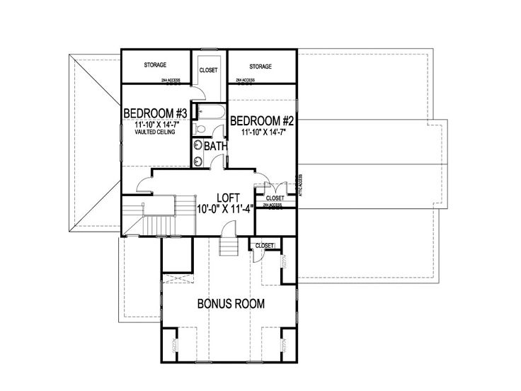2nd Floor Plan, 058H-0090