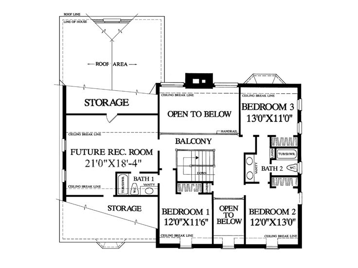 2nd Floor Plan, 063H-0096