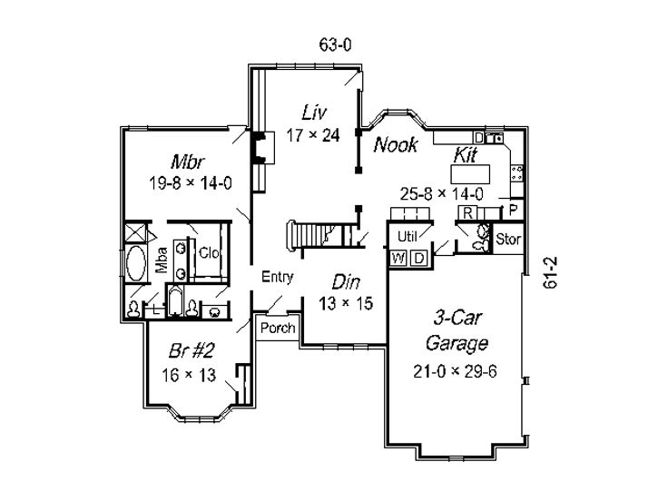 1st Floor Plan, 061H-0121