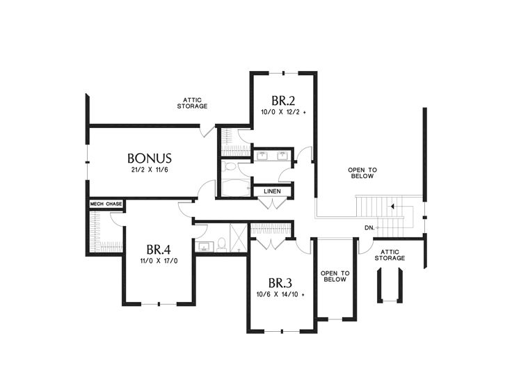 2nd Floor Plan, 034H-0463