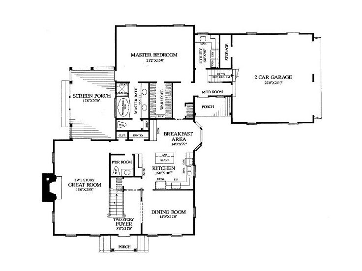 1st Floor Plan, 063H-0202