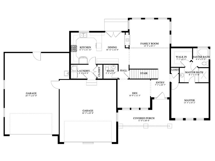 1st Floor Plan, 065H-0068