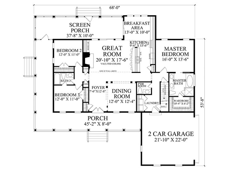 1st Floor Plan, 063H-0220