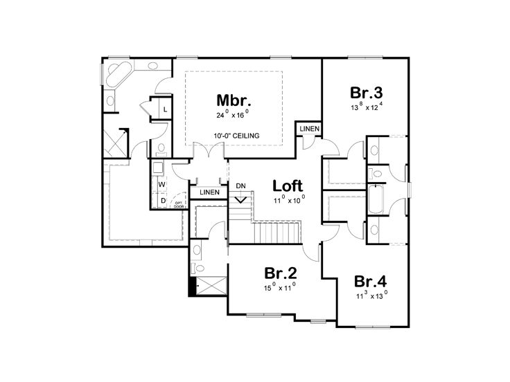 2nd Floor Plan, 031H-0400