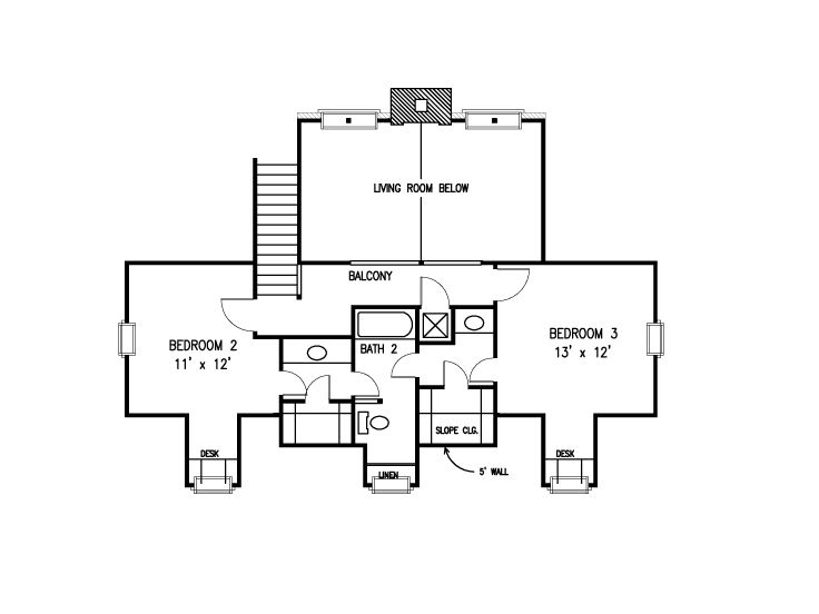 2nd Floor Plan, 054H-0116