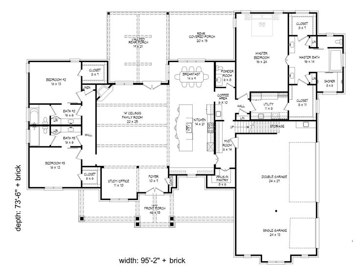 1st Floor Plan, 062H-0214