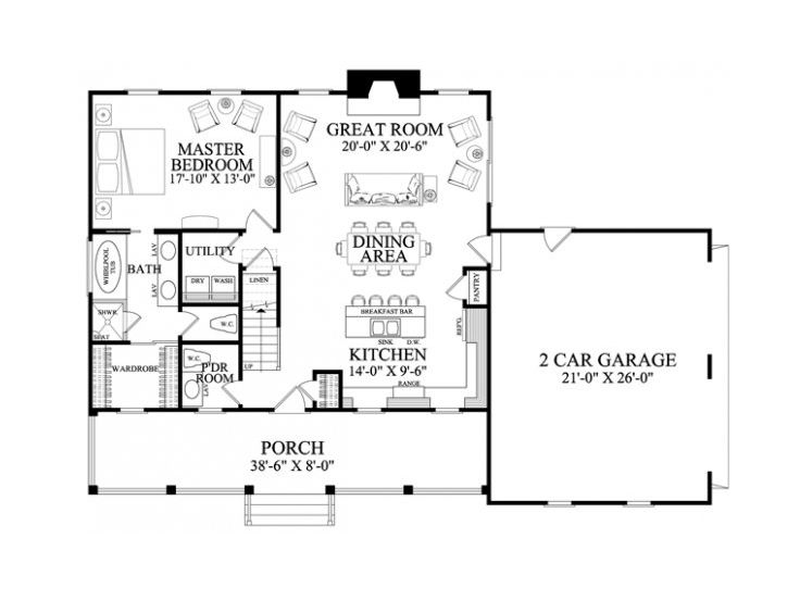 1st Floor Plan, 063H-0080